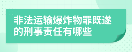 非法运输爆炸物罪既遂的刑事责任有哪些
