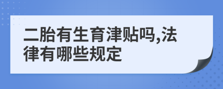 二胎有生育津贴吗,法律有哪些规定