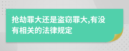 抢劫罪大还是盗窃罪大,有没有相关的法律规定