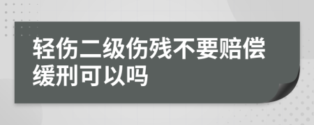 轻伤二级伤残不要赔偿缓刑可以吗