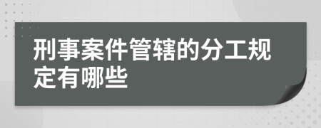 刑事案件管辖的分工规定有哪些