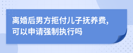 离婚后男方拒付儿子抚养费,可以申请强制执行吗