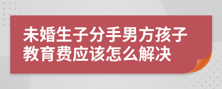 未婚生子分手男方孩子教育费应该怎么解决