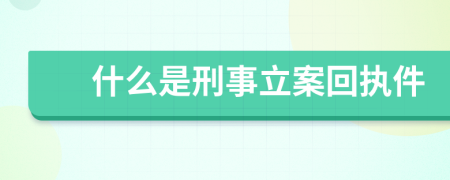 什么是刑事立案回执件