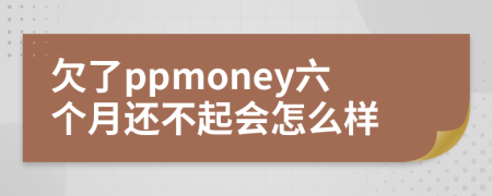 欠了ppmoney六个月还不起会怎么样