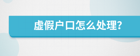 虚假户口怎么处理？