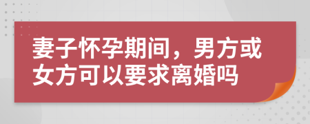 妻子怀孕期间，男方或女方可以要求离婚吗