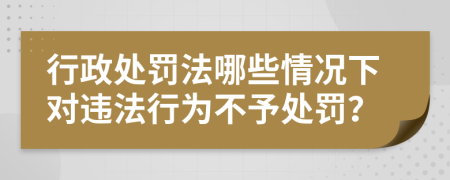 行政处罚法哪些情况下对违法行为不予处罚？