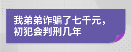 我弟弟诈骗了七千元，初犯会判刑几年