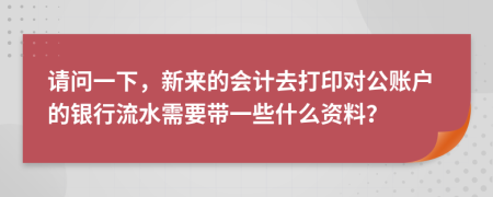 请问一下，新来的会计去打印对公账户的银行流水需要带一些什么资料？