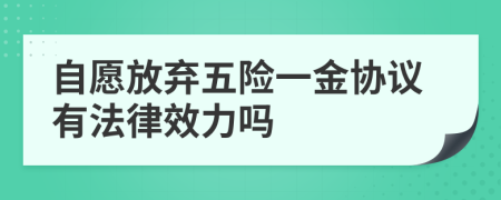 自愿放弃五险一金协议有法律效力吗