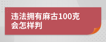 违法拥有麻古100克会怎样判