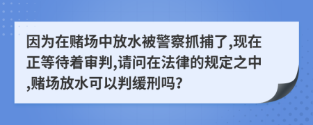 因为在赌场中放水被警察抓捕了,现在正等待着审判,请问在法律的规定之中,赌场放水可以判缓刑吗？