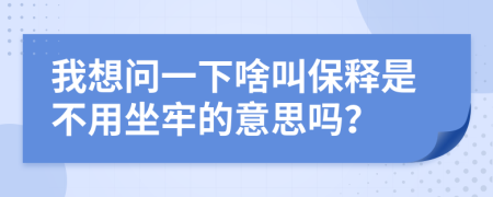 我想问一下啥叫保释是不用坐牢的意思吗？