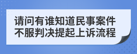 请问有谁知道民事案件不服判决提起上诉流程