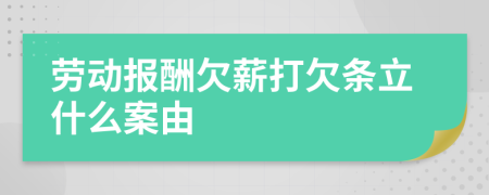 劳动报酬欠薪打欠条立什么案由