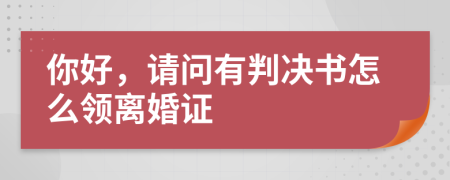你好，请问有判决书怎么领离婚证