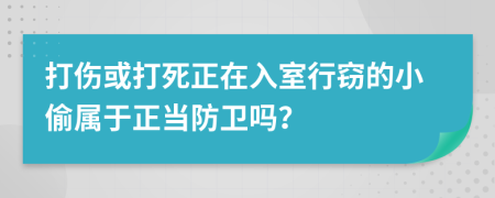 打伤或打死正在入室行窃的小偷属于正当防卫吗？