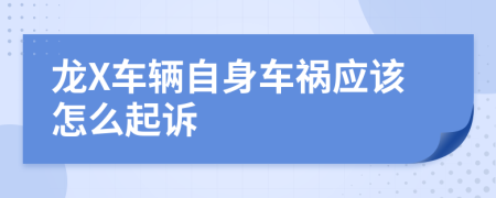 龙X车辆自身车祸应该怎么起诉