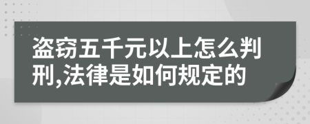 盗窃五千元以上怎么判刑,法律是如何规定的