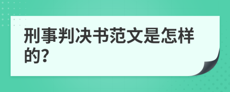刑事判决书范文是怎样的？