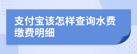 支付宝该怎样查询水费缴费明细