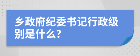 乡政府纪委书记行政级别是什么？