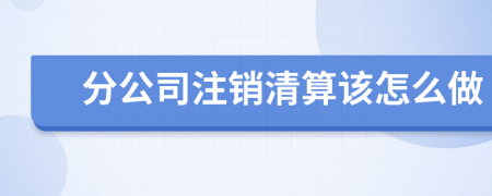 分公司注销清算该怎么做