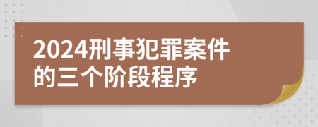 2024刑事犯罪案件的三个阶段程序