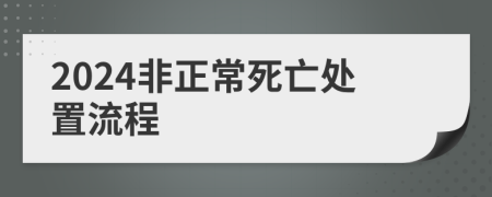 2024非正常死亡处置流程