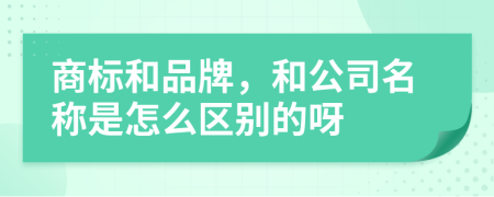 商标和品牌，和公司名称是怎么区别的呀
