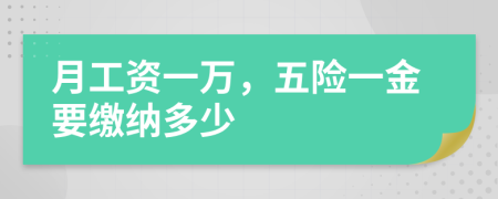 月工资一万，五险一金要缴纳多少