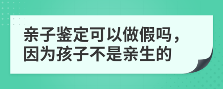 亲子鉴定可以做假吗，因为孩子不是亲生的