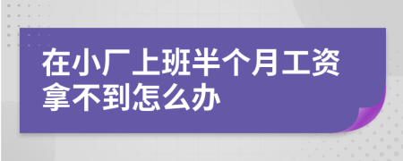 在小厂上班半个月工资拿不到怎么办