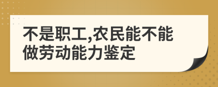 不是职工,农民能不能做劳动能力鉴定