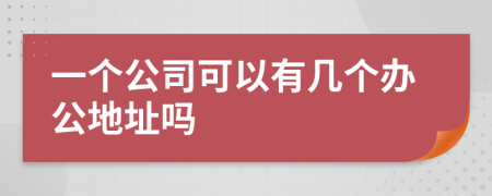 一个公司可以有几个办公地址吗
