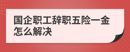 国企职工辞职五险一金怎么解决