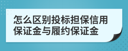 怎么区别投标担保信用保证金与履约保证金