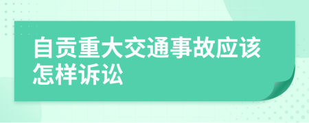 自贡重大交通事故应该怎样诉讼