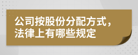 公司按股份分配方式，法律上有哪些规定