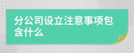 分公司设立注意事项包含什么