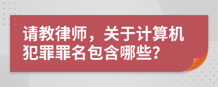 请教律师，关于计算机犯罪罪名包含哪些？