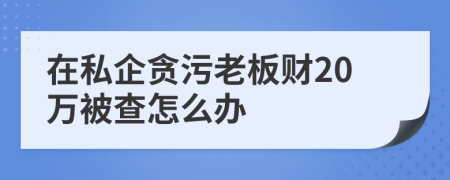 在私企贪污老板财20万被查怎么办