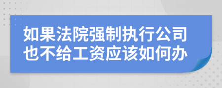 如果法院强制执行公司也不给工资应该如何办