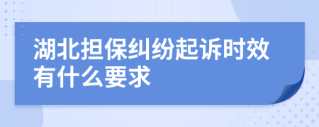 湖北担保纠纷起诉时效有什么要求