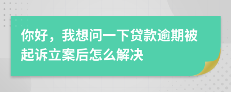 你好，我想问一下贷款逾期被起诉立案后怎么解决