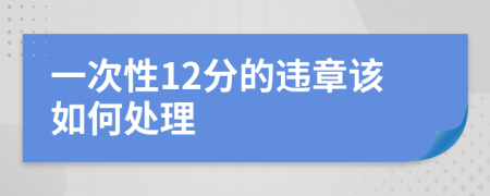 一次性12分的违章该如何处理