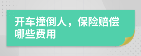 开车撞倒人，保险赔偿哪些费用