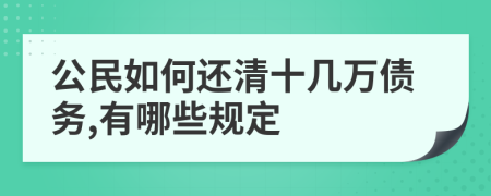 公民如何还清十几万债务,有哪些规定