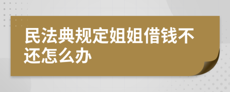 民法典规定姐姐借钱不还怎么办